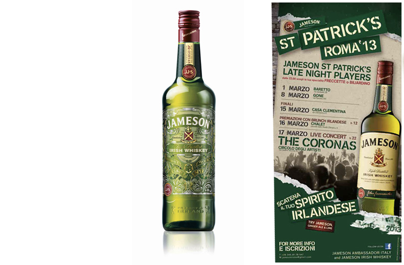 Freccette, biliardino e rugby: parte oggi il cocktail romano di Jameson per St.Patrick 